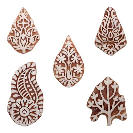 Set of 5 Piece New Mix Wooden Printing Blocks